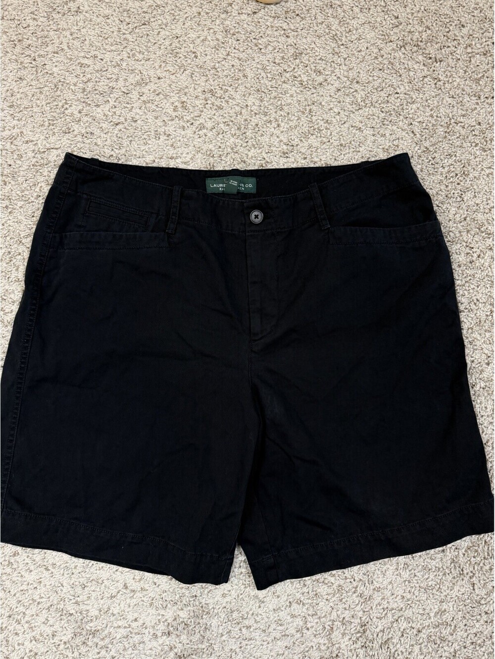 Lauren Jeans Co. by Ralph Lauren Black Chino Shorts Women’s Size 14 Classic